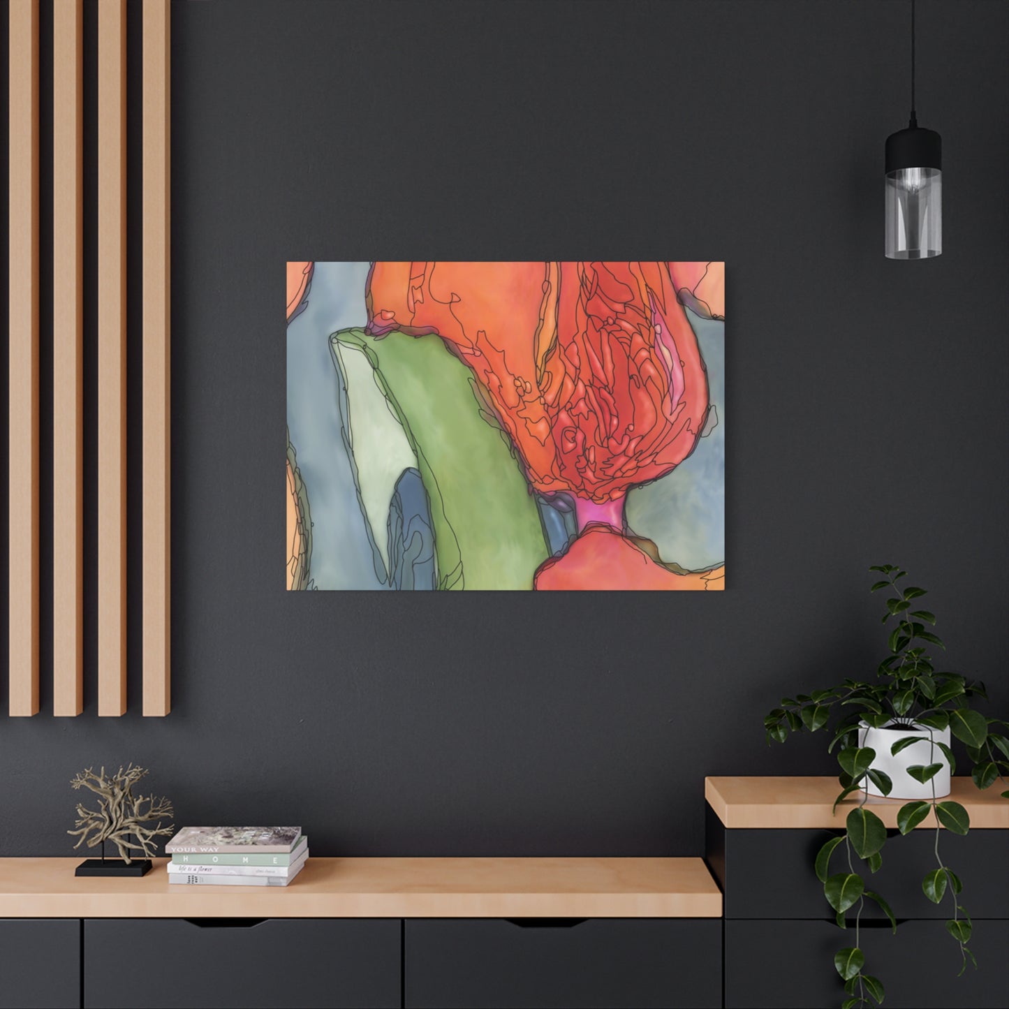 Abstract Pastel Canvas Wall Art | Modern Matte Stretched Canvas Decor