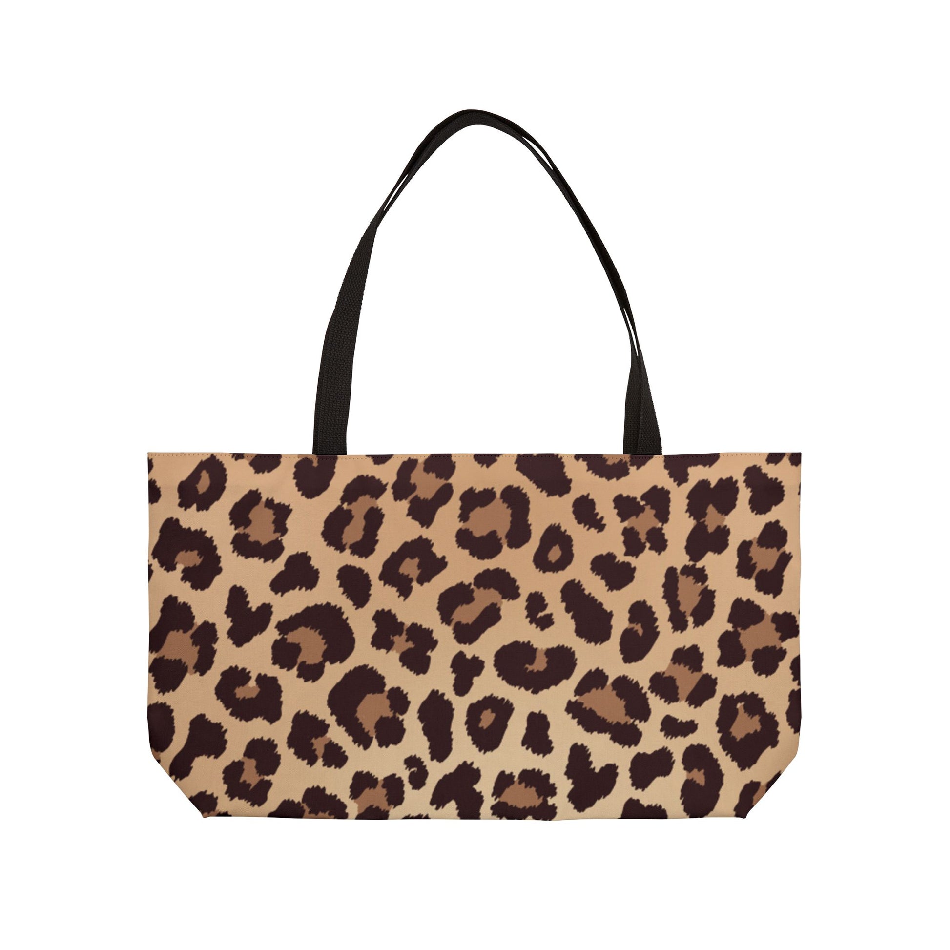 Tote bag with leopard print pattern on a white background