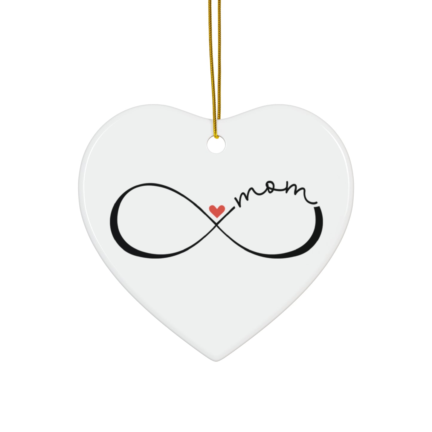Infinity Mom Ceramic Ornament Heart Shape Perfect Gift for Mom