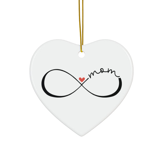 Infinity Mom Ceramic Ornament Heart Shape Perfect Gift for Mom