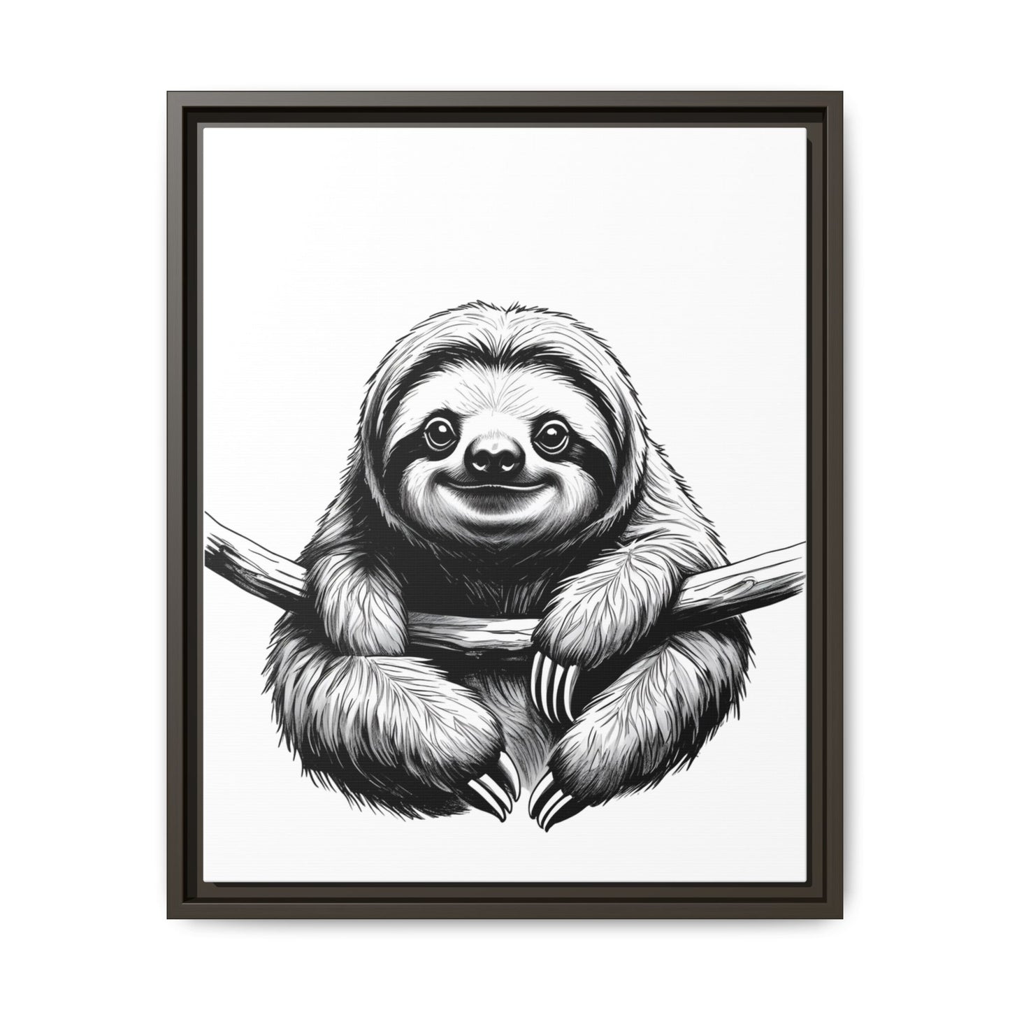 Adorable Sloth Hanging from Tree Branch Black & White Animal Wall Art, Cute Sloth Print, Jungle Theme Nursery Decor, Baby Shower Gift