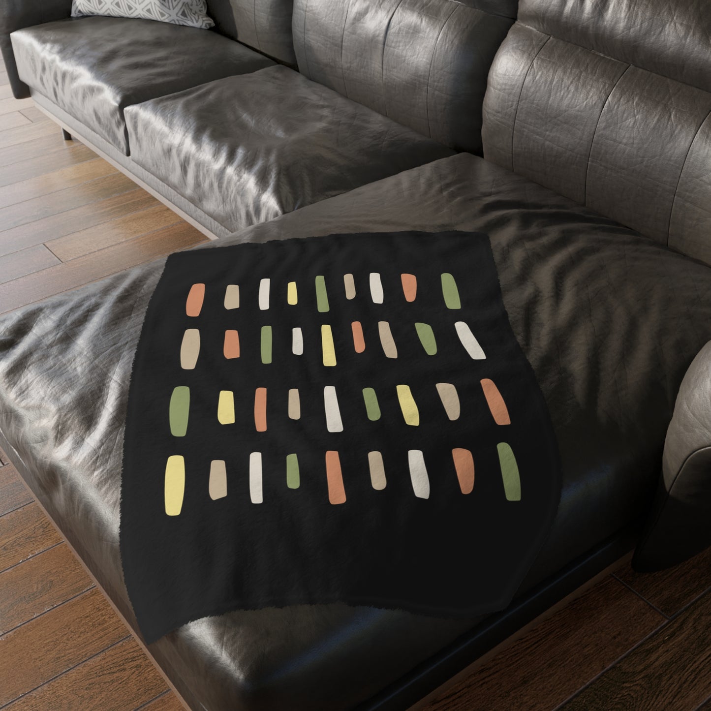 Abstract Dashes Pattern Blanket | Velveteen Microfiber Blanket