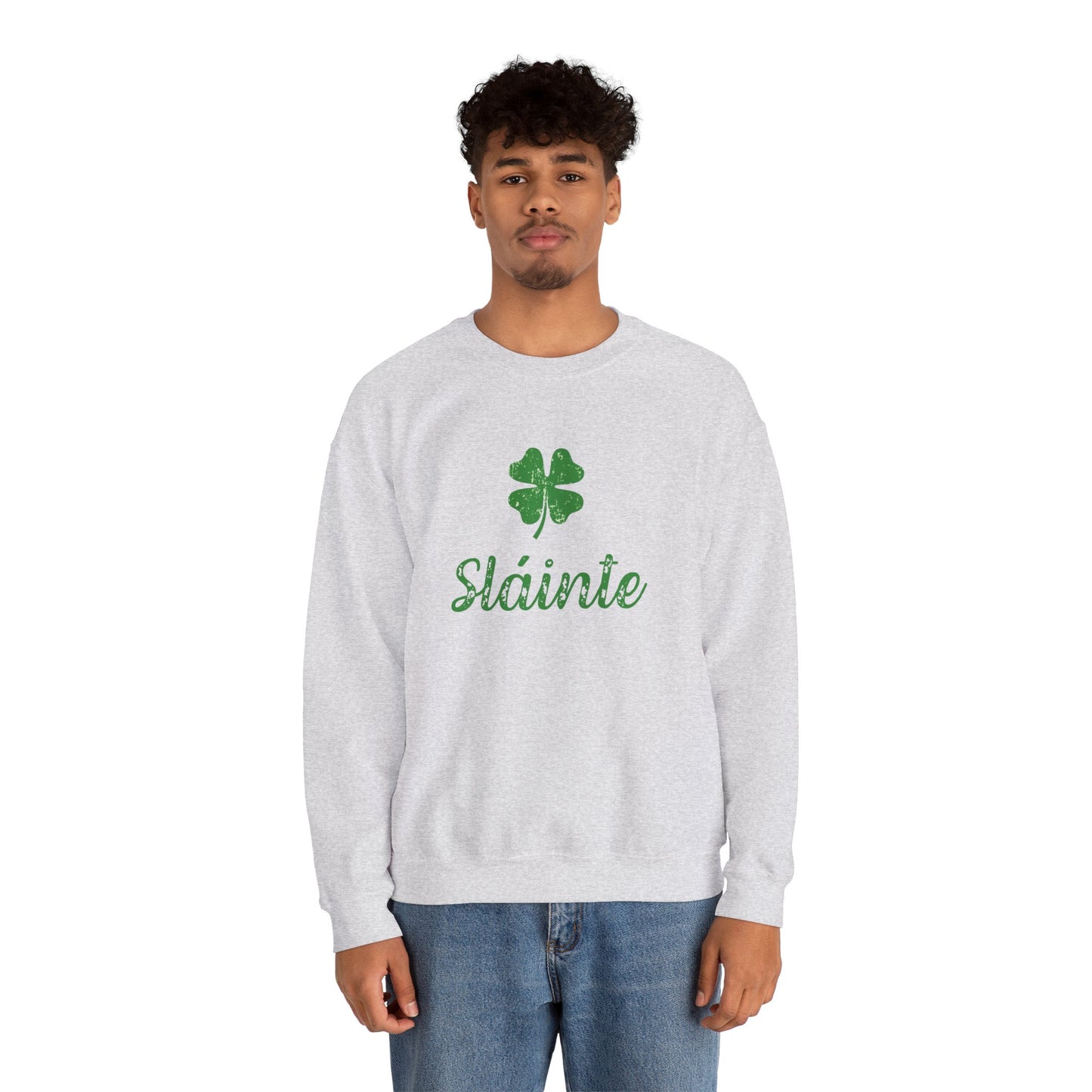 Sláinte Irish Sweatshirt – St Patrick’s Day Shamrock Crewneck – Irish Cheers Shirt – Lucky Clover St Paddy’s Day Sweatshirt