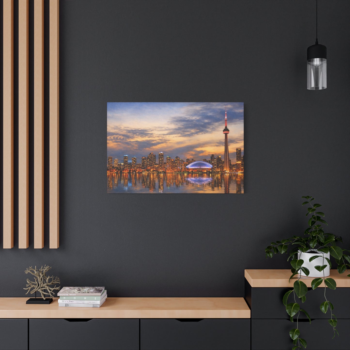 Toronto Skyline Matte Stretched Canvas, Toronto Skyline Canvas Wall Art, Urban City Art Print