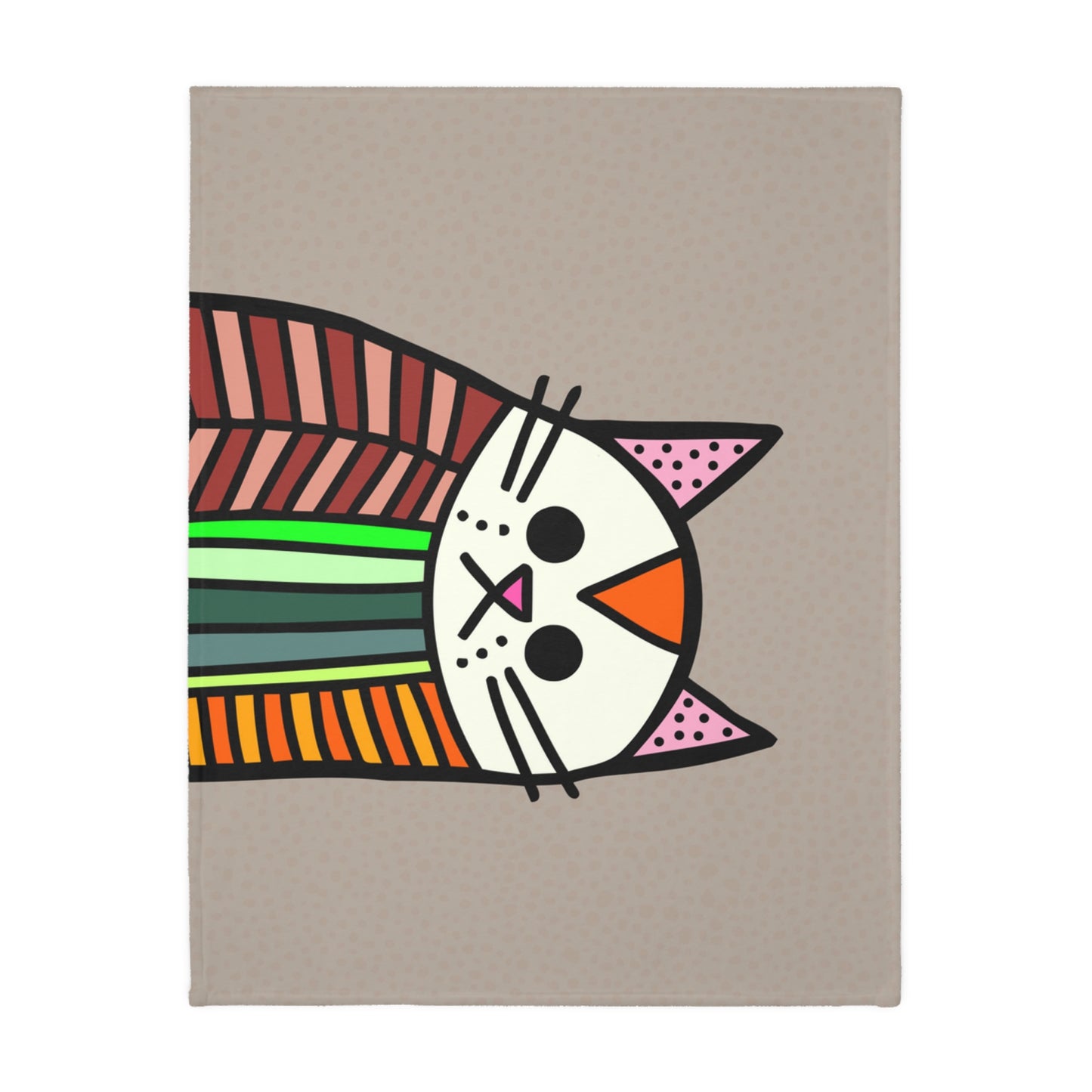Striped Colorful Cat Blanket | Two-Sided Velveteen Microfiber