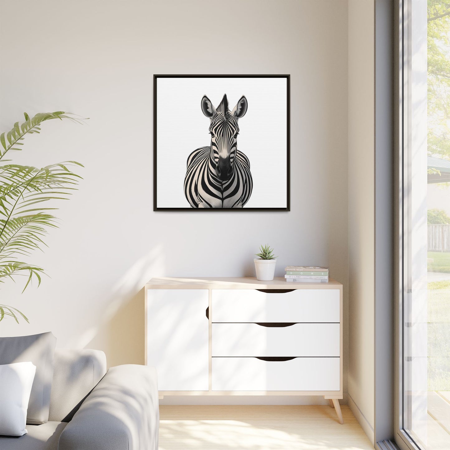 Striking Zebra Wall Art Black & White Wildlife Photography Print, Safari Animal Home Decor, Zebra Lover Nursery Room Gift