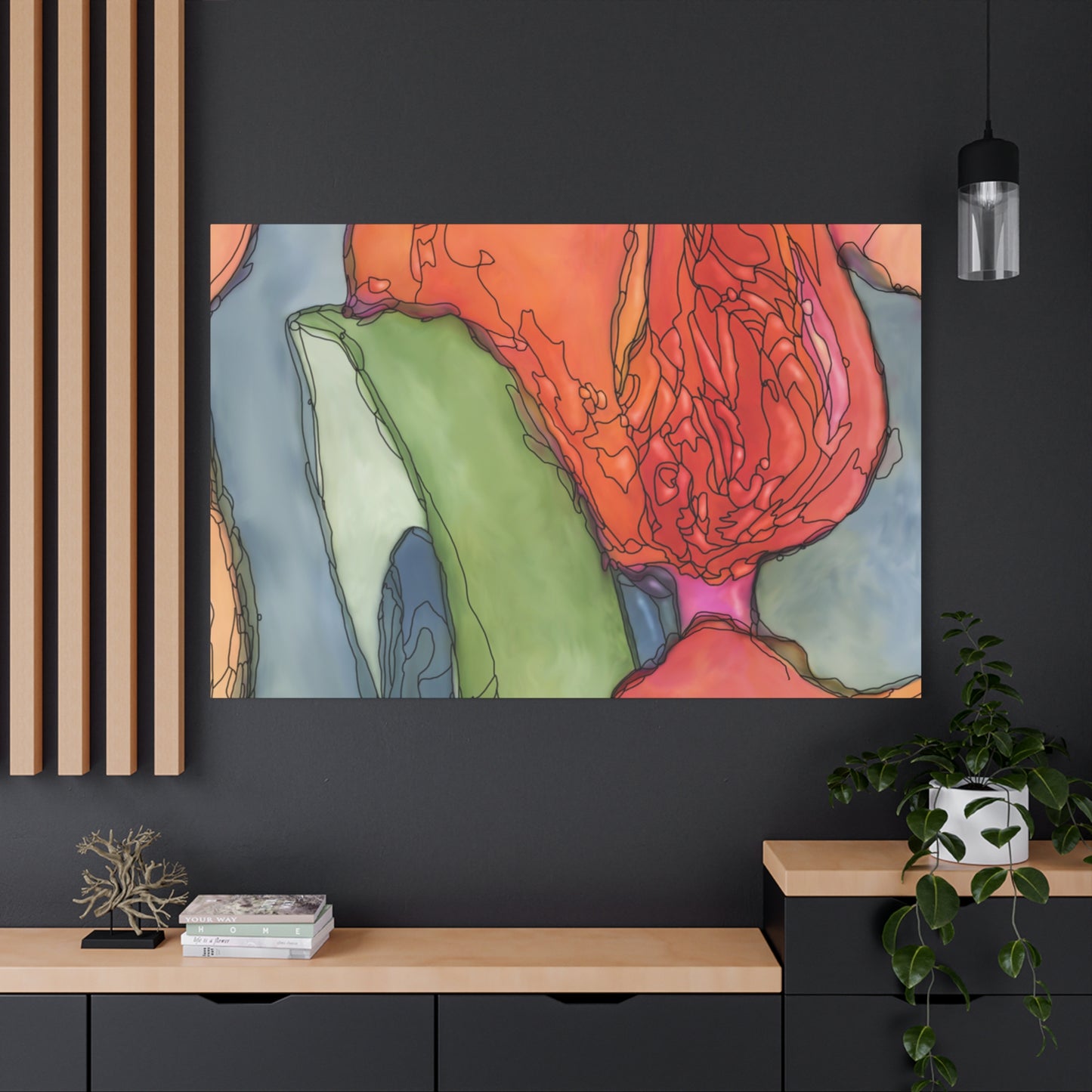 Abstract Pastel Canvas Wall Art | Modern Matte Stretched Canvas Decor