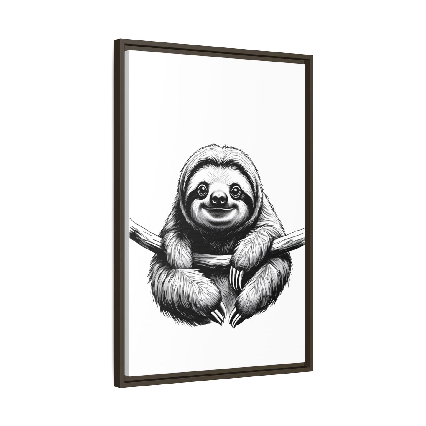 Adorable Sloth Hanging from Tree Branch Black & White Animal Wall Art, Cute Sloth Print, Jungle Theme Nursery Decor, Baby Shower Gift