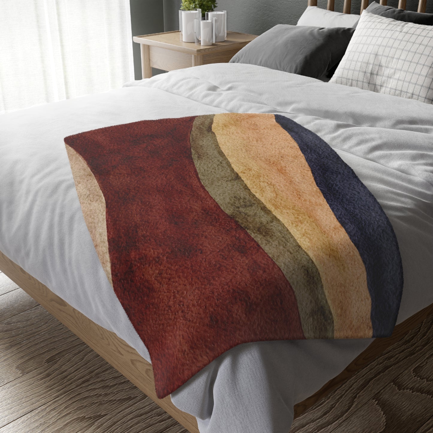 Abstract Earth Tone Throw Blanket | Modern Boho Home Decor