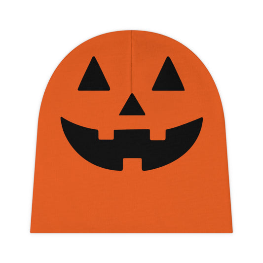 Pumpkin Baby Beanie Hat Orange Newborn Hat with Jack-o'-Lantern Face Halloween Baby Outfit