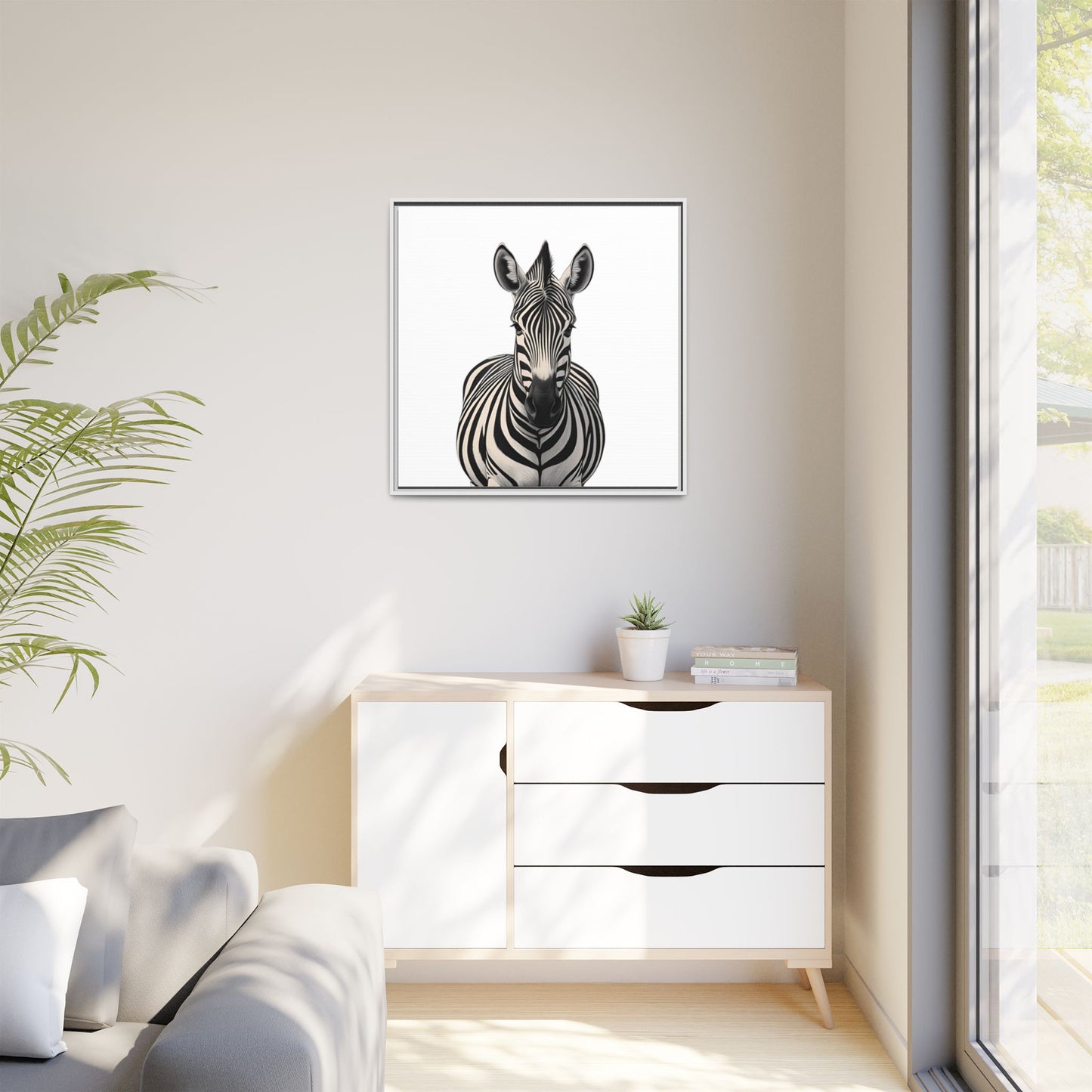 Striking Zebra Wall Art Black & White Wildlife Photography Print, Safari Animal Home Decor, Zebra Lover Nursery Room Gift