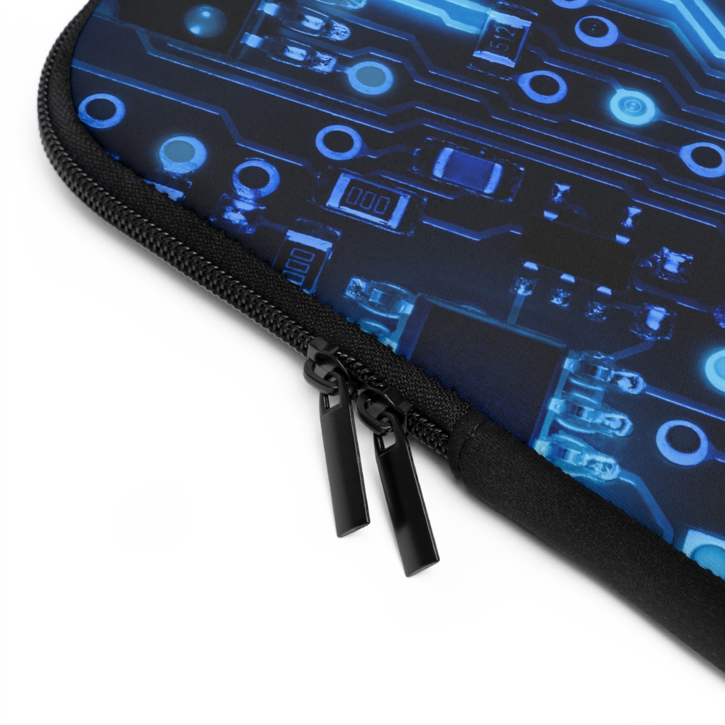 Blue Abstract Laptop Sleeve, Modern Circuit Board Case, Stylish Protective Cover