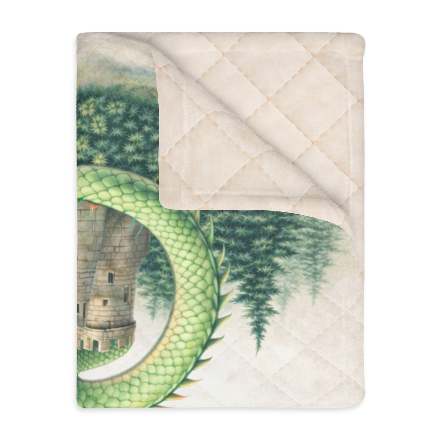 Dragon Castle Blanket  – Fantasy Medieval Kids Bedroom Decor