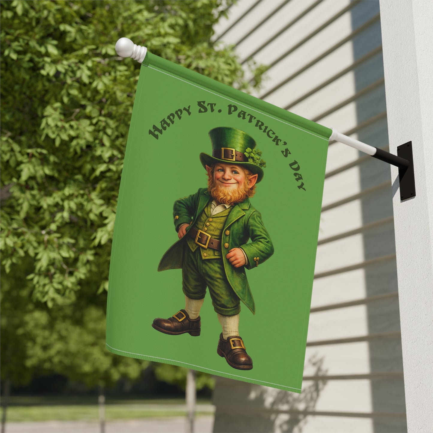 Happy St. Patrick’s Day Leprechaun Garden Flag | Irish Leprechaun Yard Flag | Green St Patrick’s Day Outdoor Decor | Spring Garden Flag