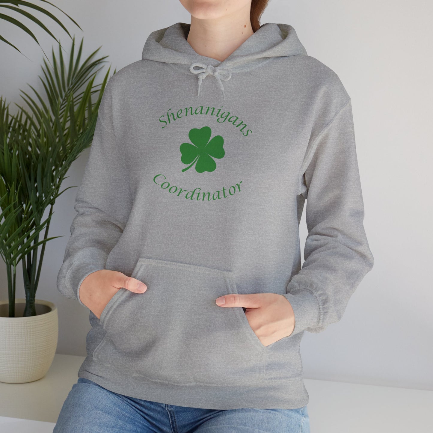 Shenanigans Coordinator Hoodie – Funny St Patrick’s Day Sweatshirt with Shamrock | Irish Party Hoodie Gift