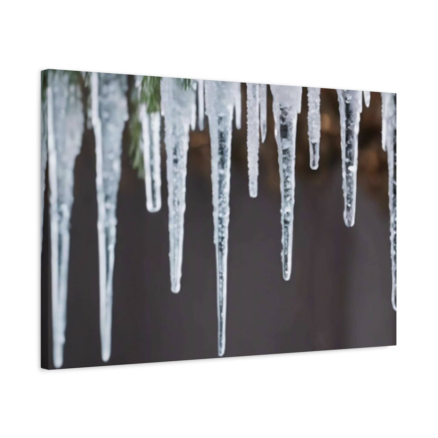 Icicles on Pine Branch Christmas Wall Art | Winter Mantle Decor