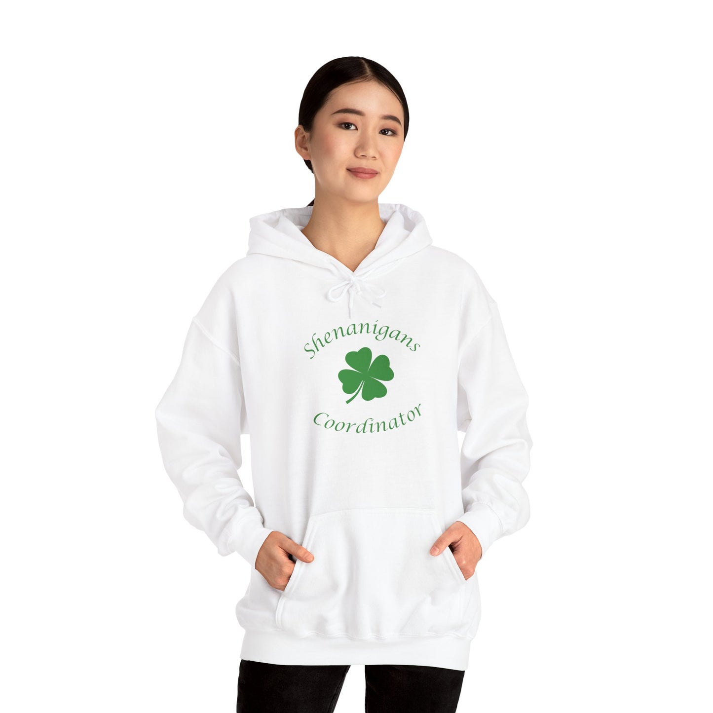 Shenanigans Coordinator Hoodie – Funny St Patrick’s Day Sweatshirt with Shamrock | Irish Party Hoodie Gift