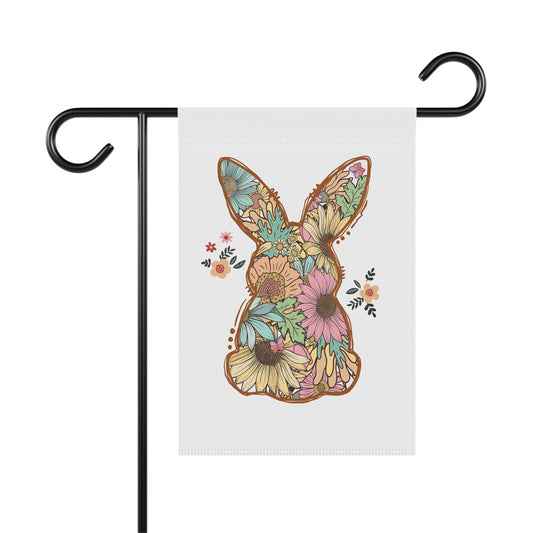 Floral Bunny Garden Flag | Spring Easter Yard Flag | Boho Rabbit Outdoor Decorgn