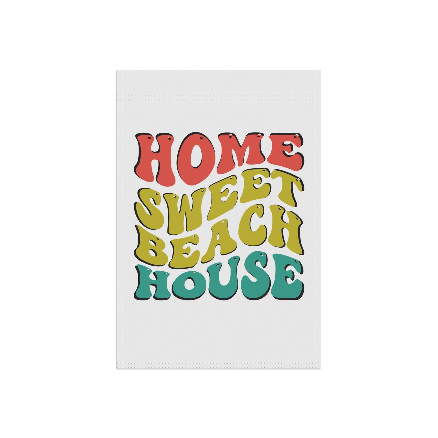 Home Sweet Beach House Garden Flag – Coastal Summer Outdoor Decor, Retro Beach Vibes Yard Flag