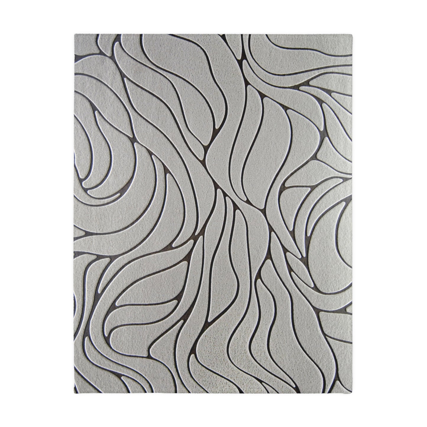 Modern Abstract Gray Wave Blanket | Neutral Home Decor