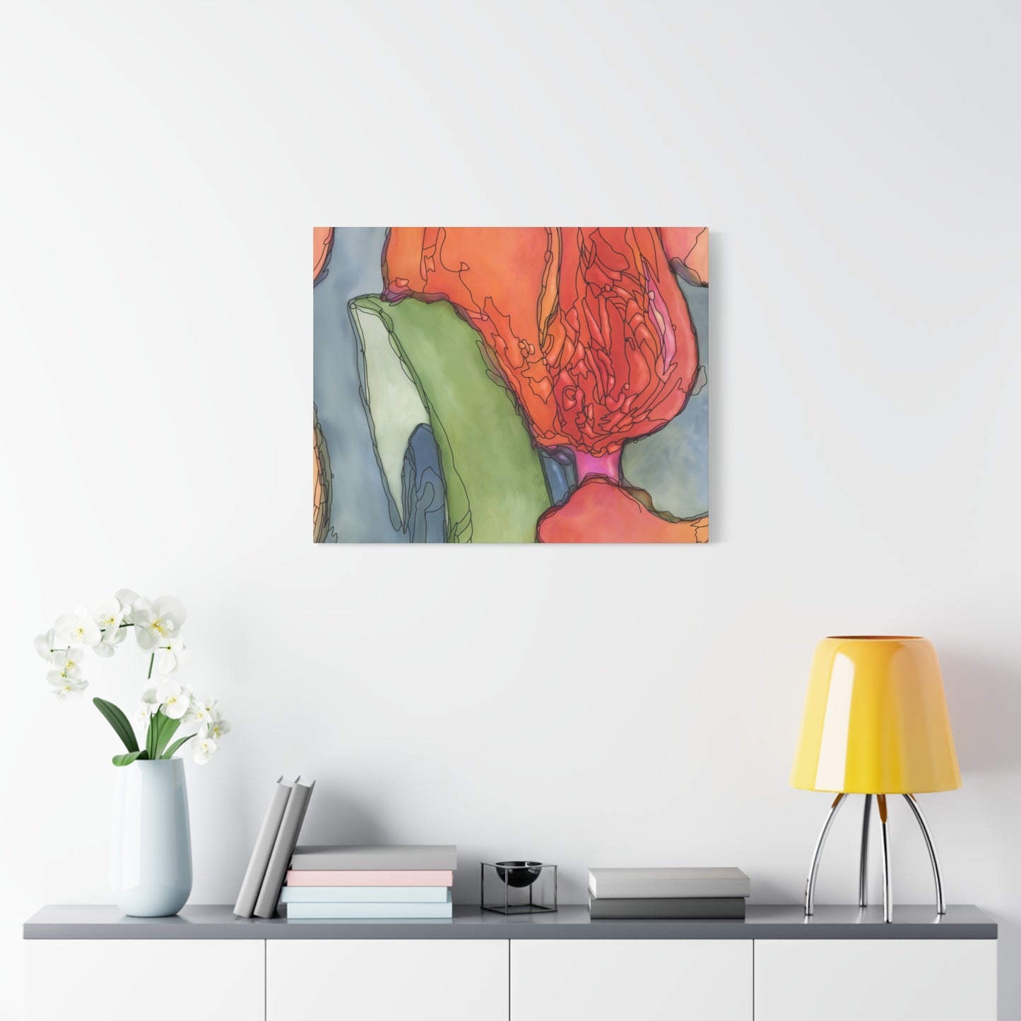 Abstract Pastel Canvas Wall Art | Modern Matte Stretched Canvas Decor