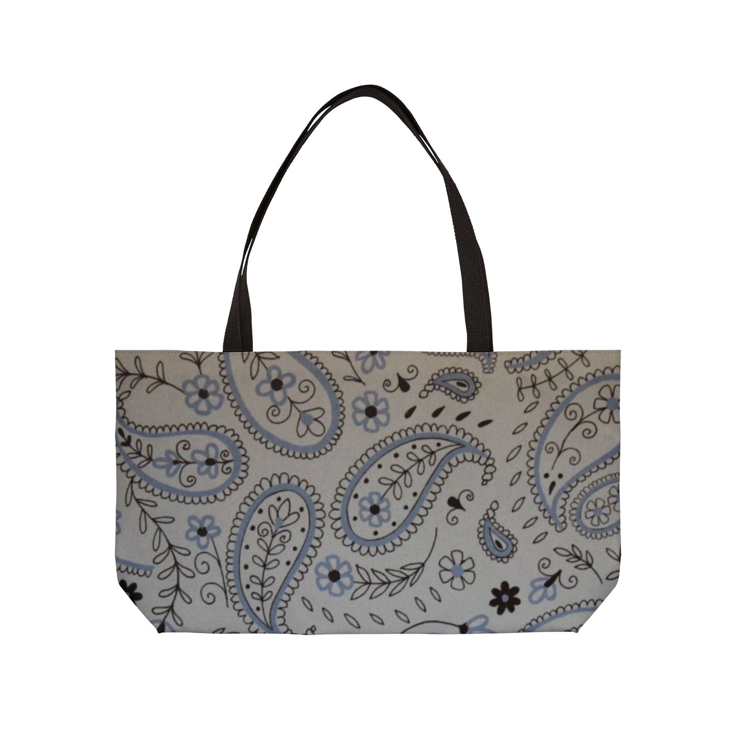 Tote bag with paisley pattern on a white background