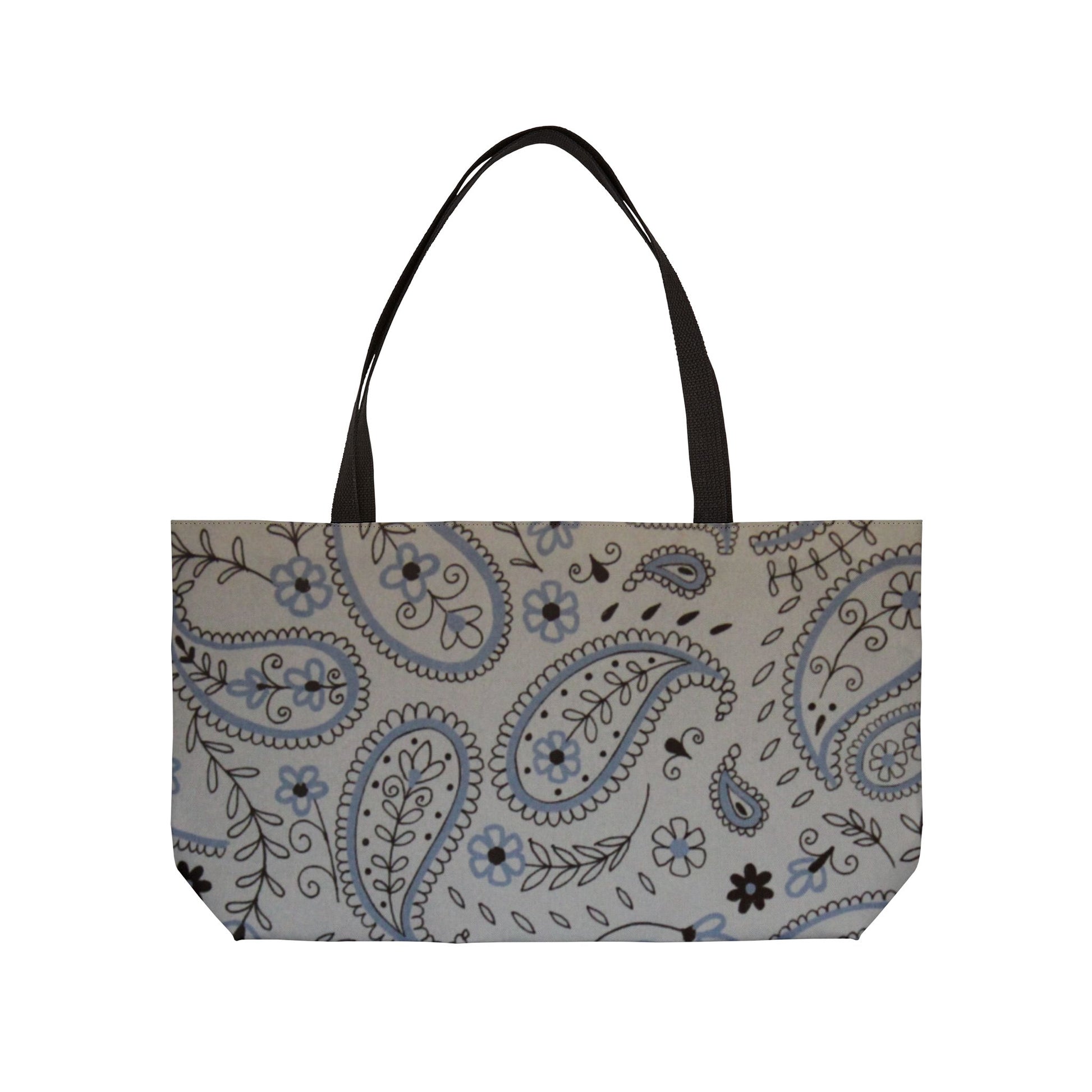 Tote bag with paisley pattern on a white background