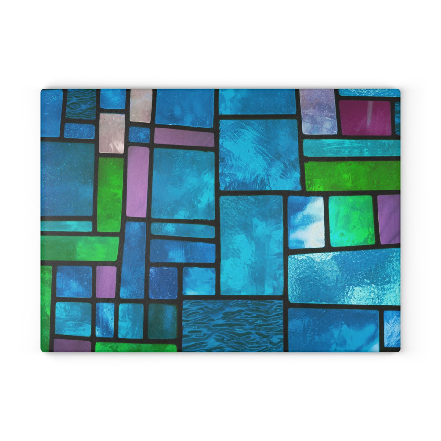 Blue Green Stained Glass Cutting Board | Mosaic Kitchen Decor