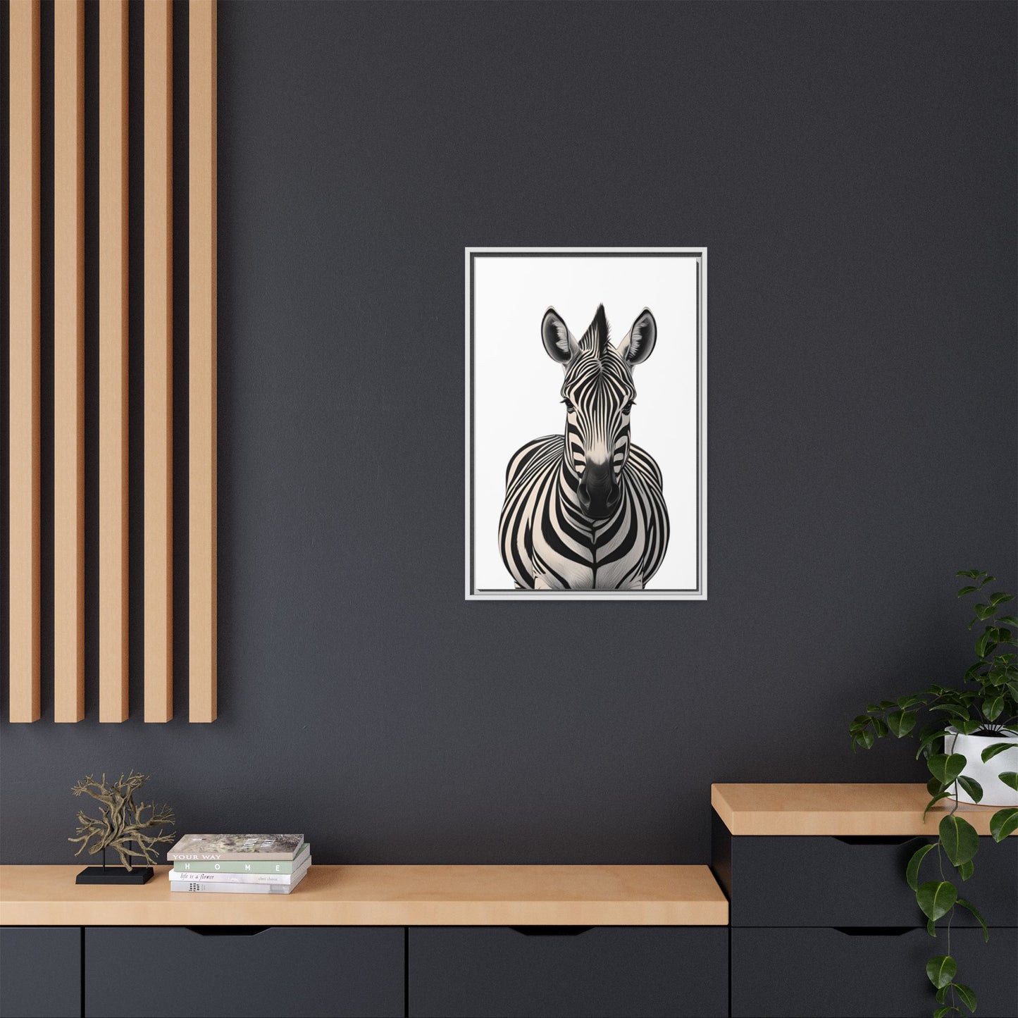 Striking Zebra Wall Art Black & White Wildlife Photography Print, Safari Animal Home Decor, Zebra Lover Nursery Room Gift