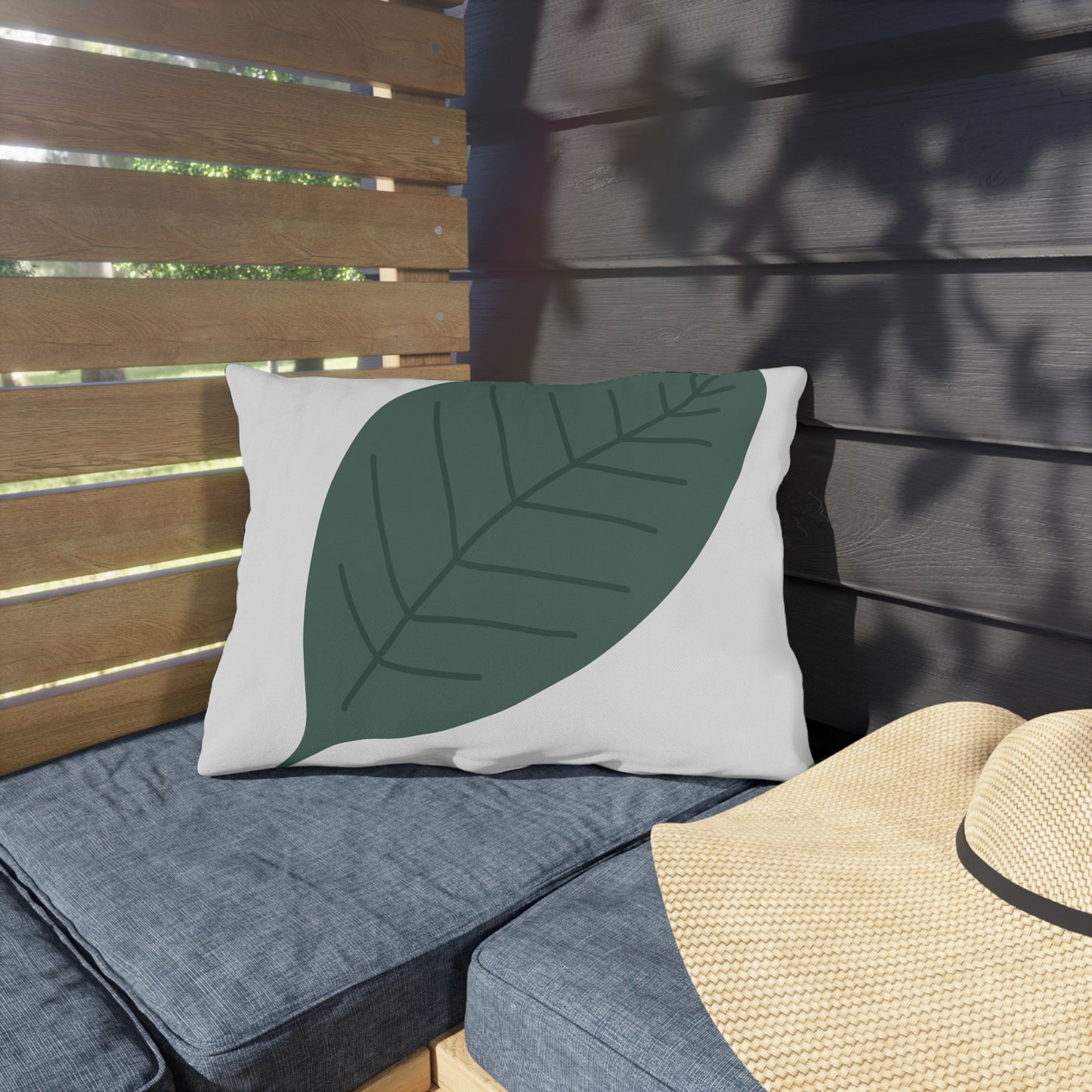 Leaf Botanical Outdoor Pillow – Tropical Green Patio Cushion