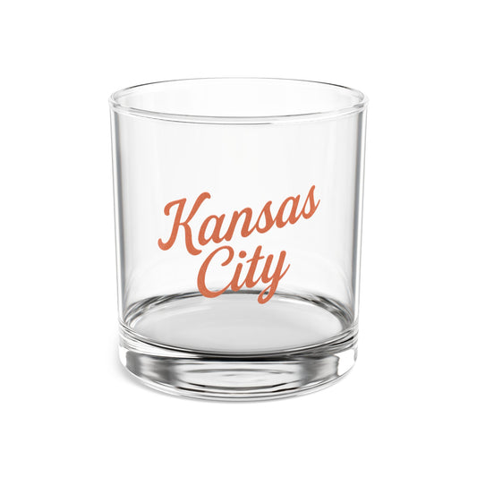 Kansas City Watercolor Rocks Glass | Vintage Style | KC Gift for Fans | Game Day Barware