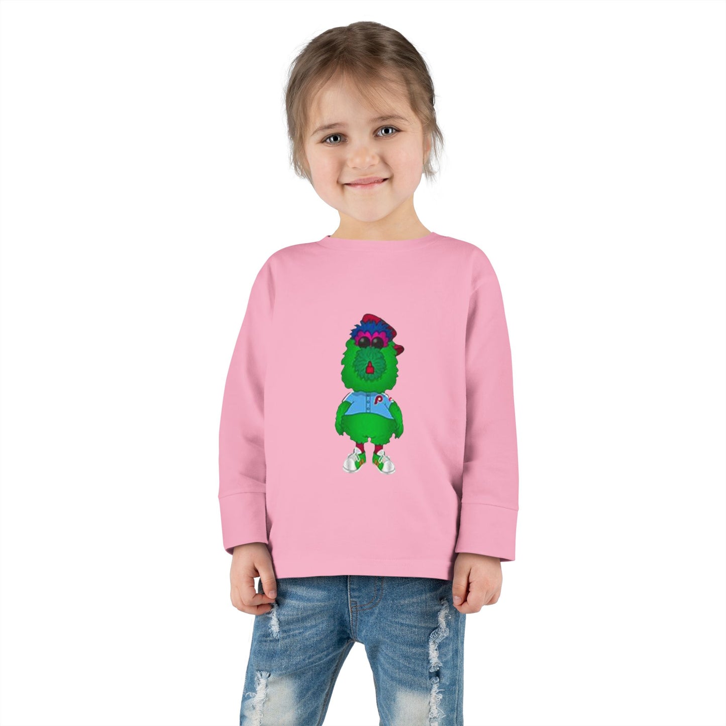 Cartoon Monster Toddler Long Sleeve Tee | Funny Baseball Fan Shirt