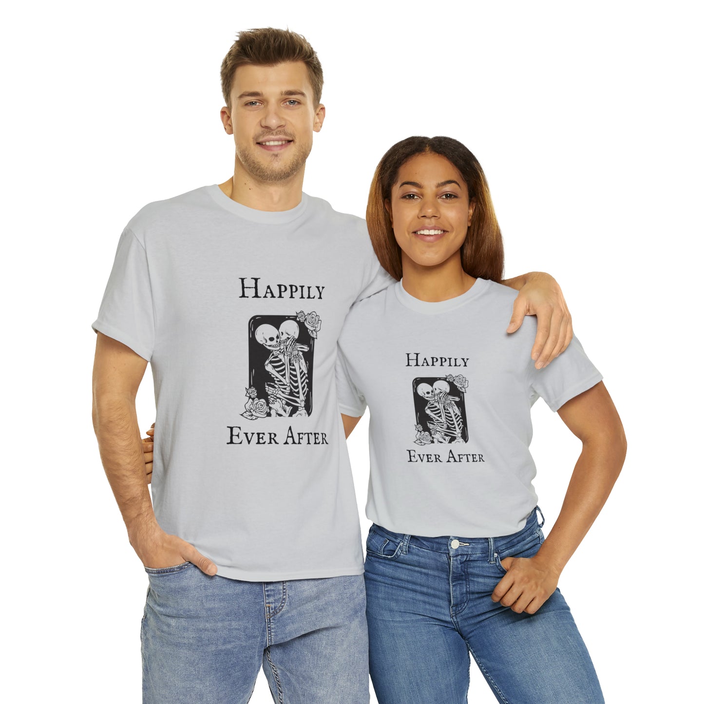 Halloween Skeleton Couple Love T-Shirt Anniversary Wedding Engagement