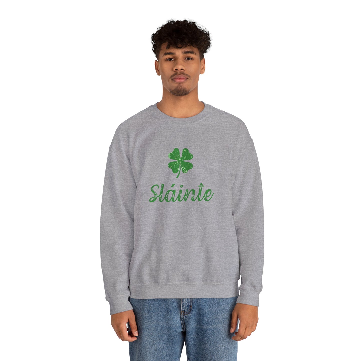 Sláinte Irish Sweatshirt – St Patrick’s Day Shamrock Crewneck – Irish Cheers Shirt – Lucky Clover St Paddy’s Day Sweatshirt