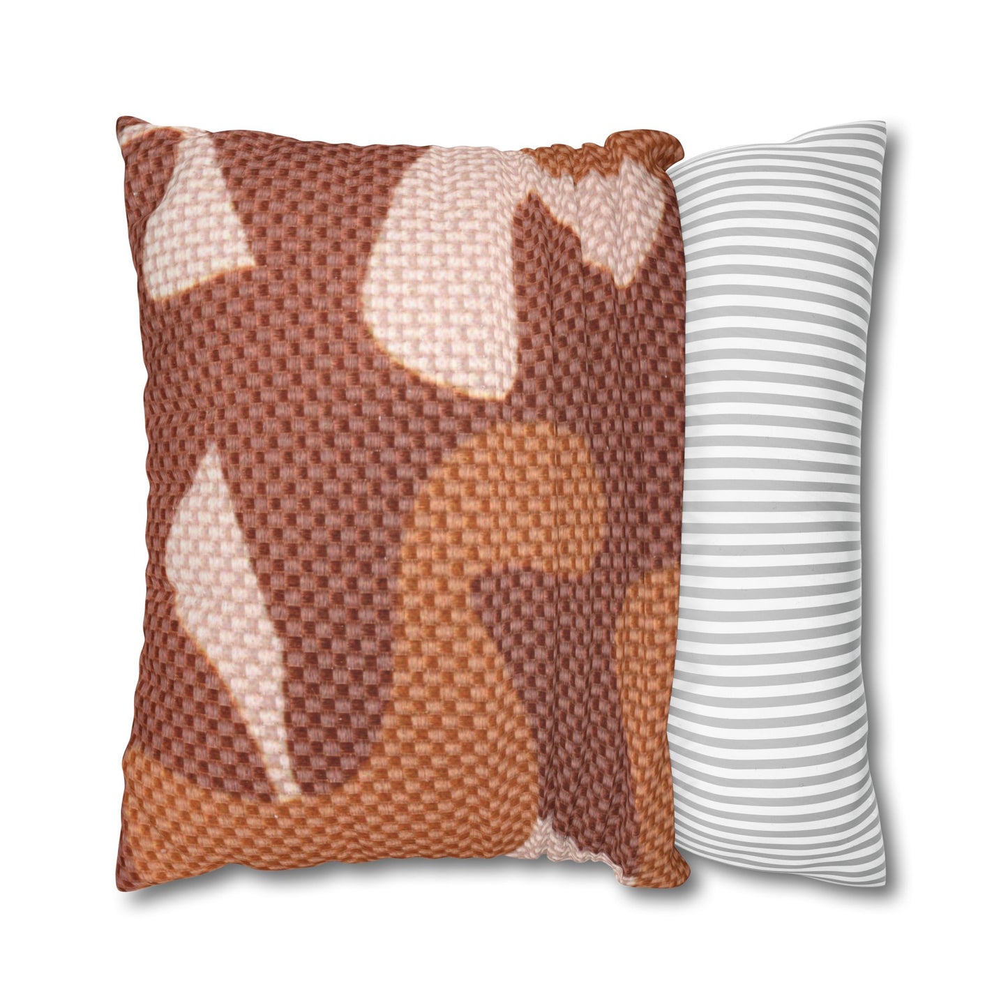 Boho Pillowcase, Bohemian Pillow Cover, Modern Square Pillow Case, Brown Shades