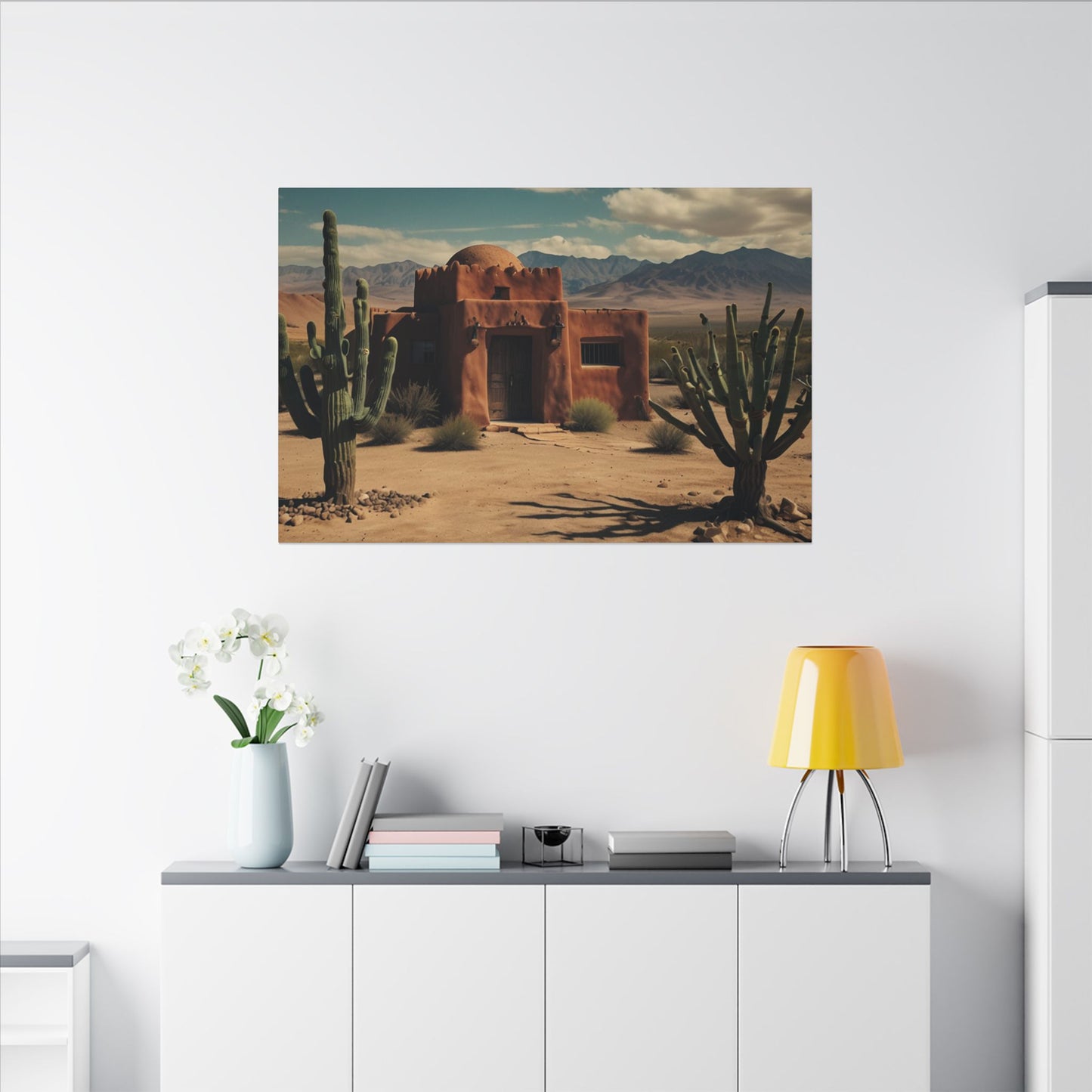 Southwestern Wall Art |  Rustic Desert Scene | Mantle Art Decor