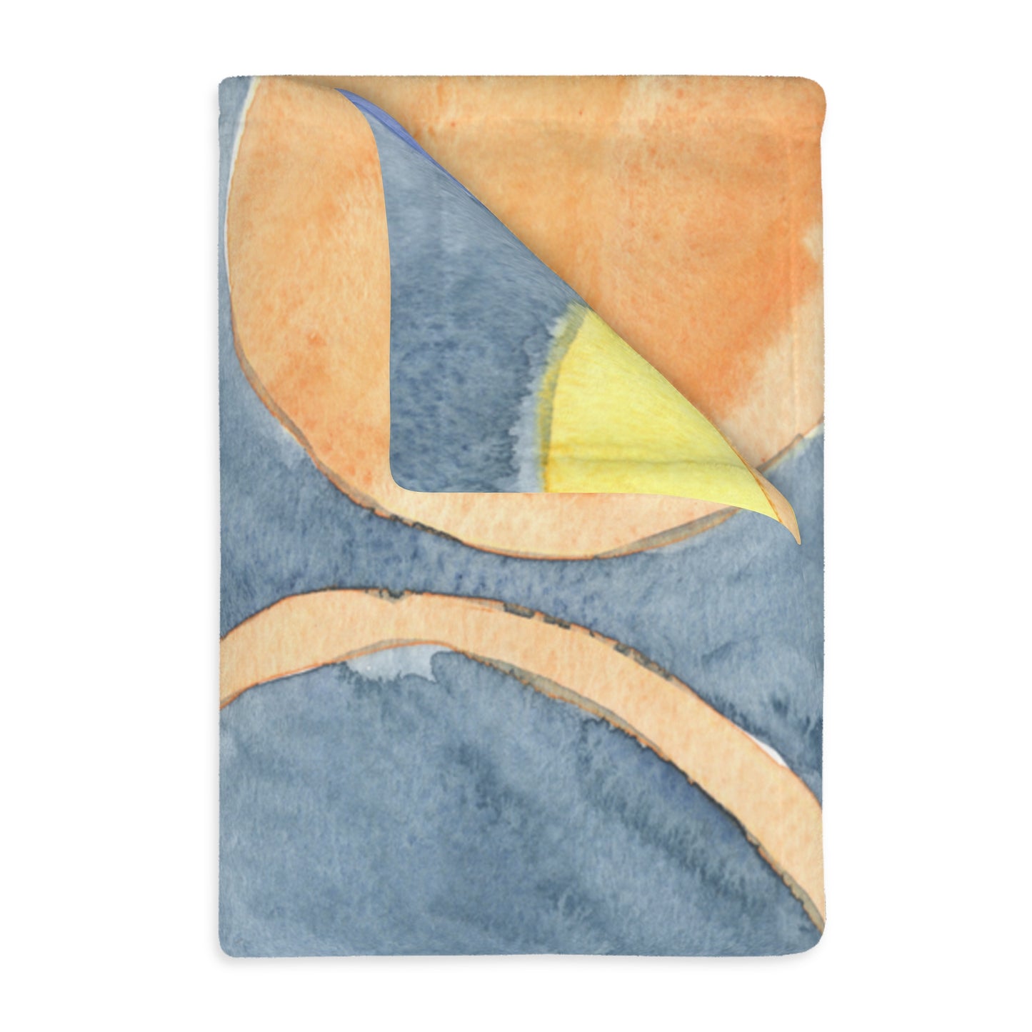 Abstract Watercolor Circles Blanket | Yellow Orange Blue Modern Pattern