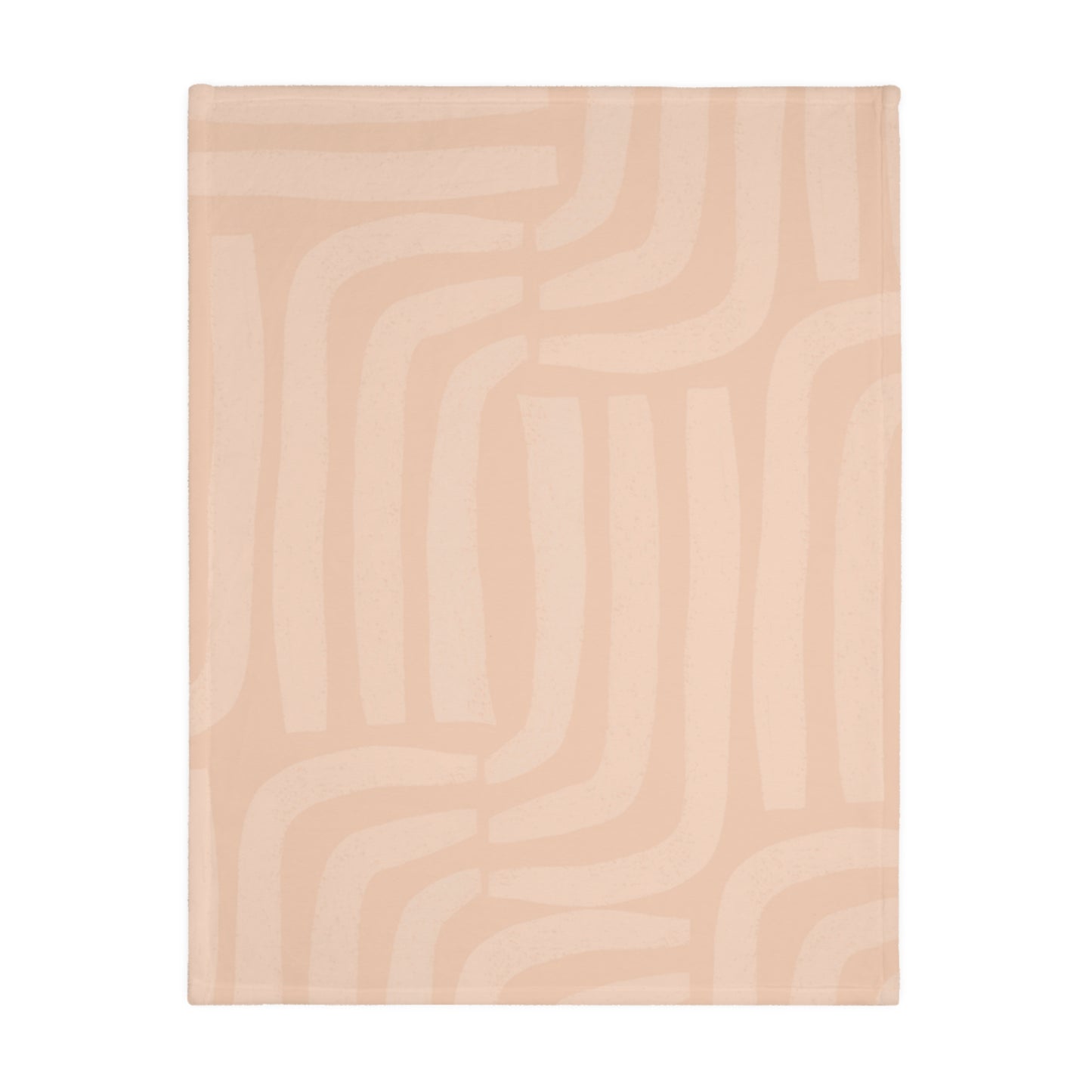 Abstract Peach Geometric Microfiber Blanket – Two-Sided Velveteen Plush Throw