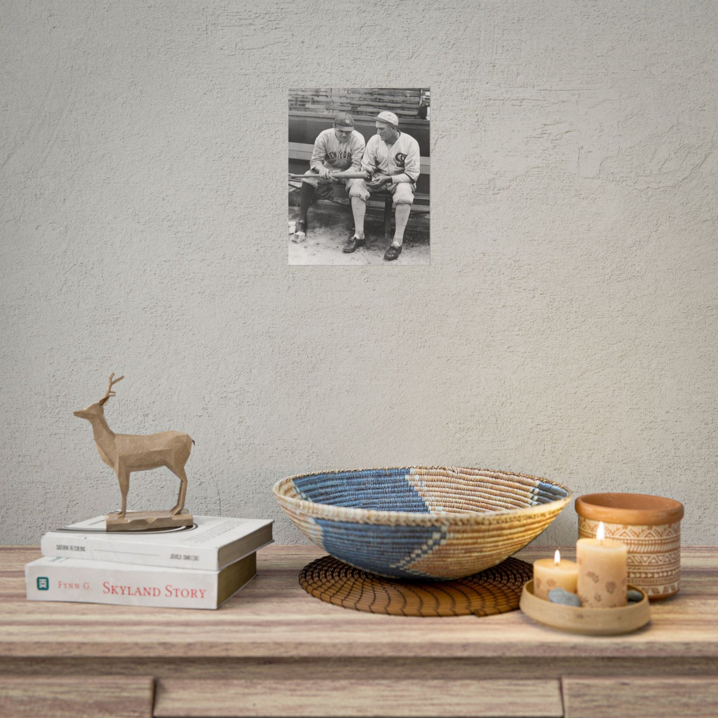 Babe Ruth & Shoeless Joe Jackson Vintage Baseball Poster, Classic Sports Photography Wall Art, Historic MLB Legends Print for Man Cave