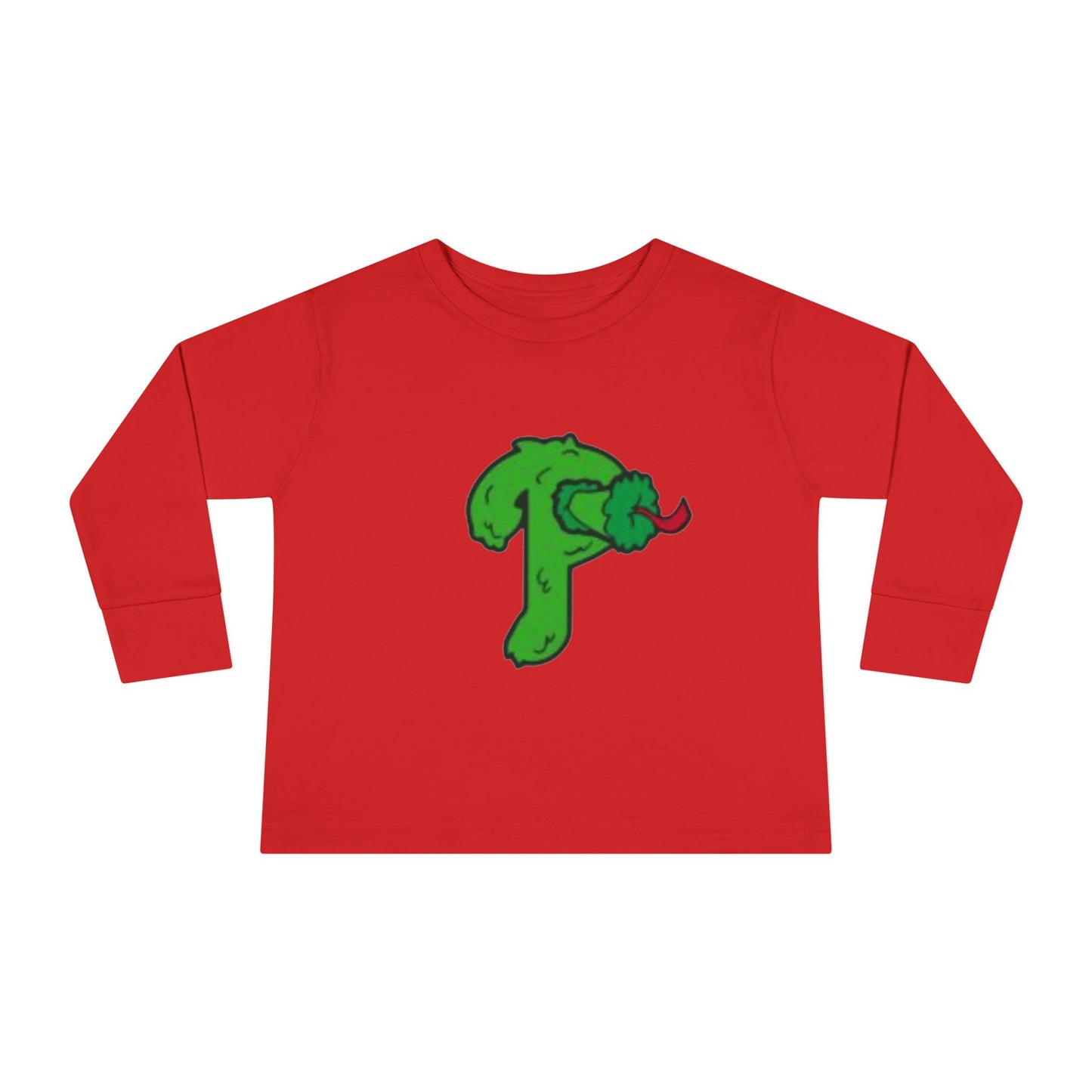 Funny Cartoon Mascot Toddler Long Sleeve Tee | Baseball Fan T-Shirt