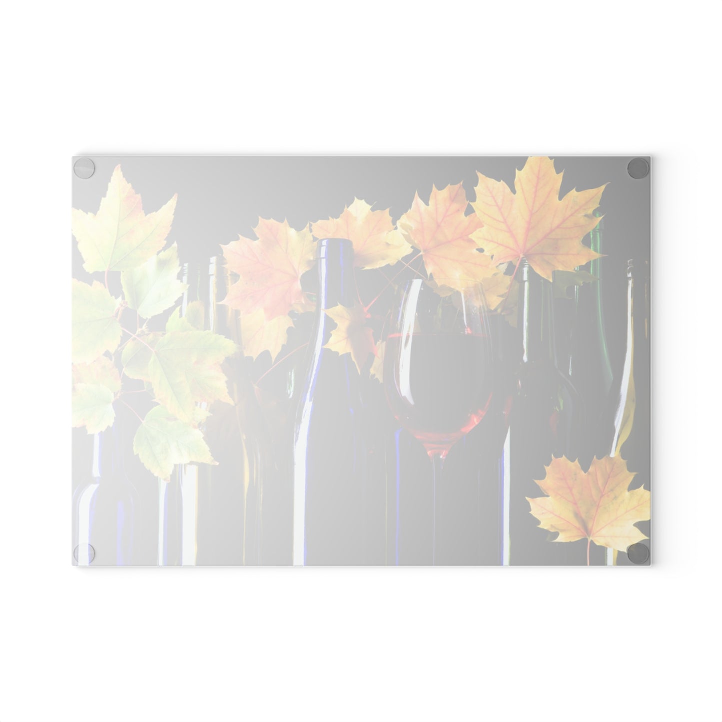 Autumn Wine Glass Cutting Board | Elegant Fall Kitchen Decor