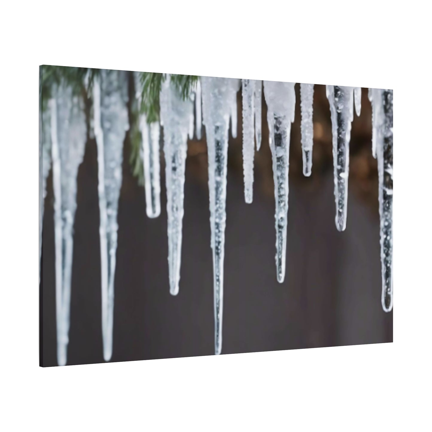 Icicles on Pine Branch Christmas Wall Art | Winter Mantle Decor