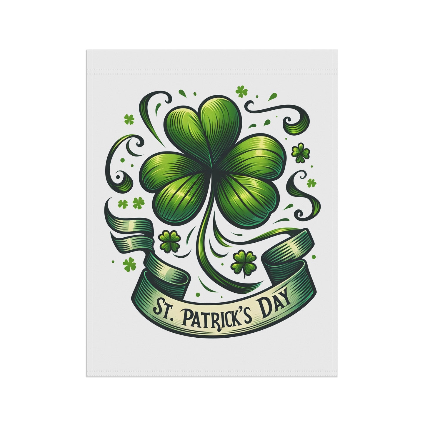 St. Patrick’s Day Shamrock Garden Flag | Irish Outdoor House Banner | Lucky Clover Yard Decor