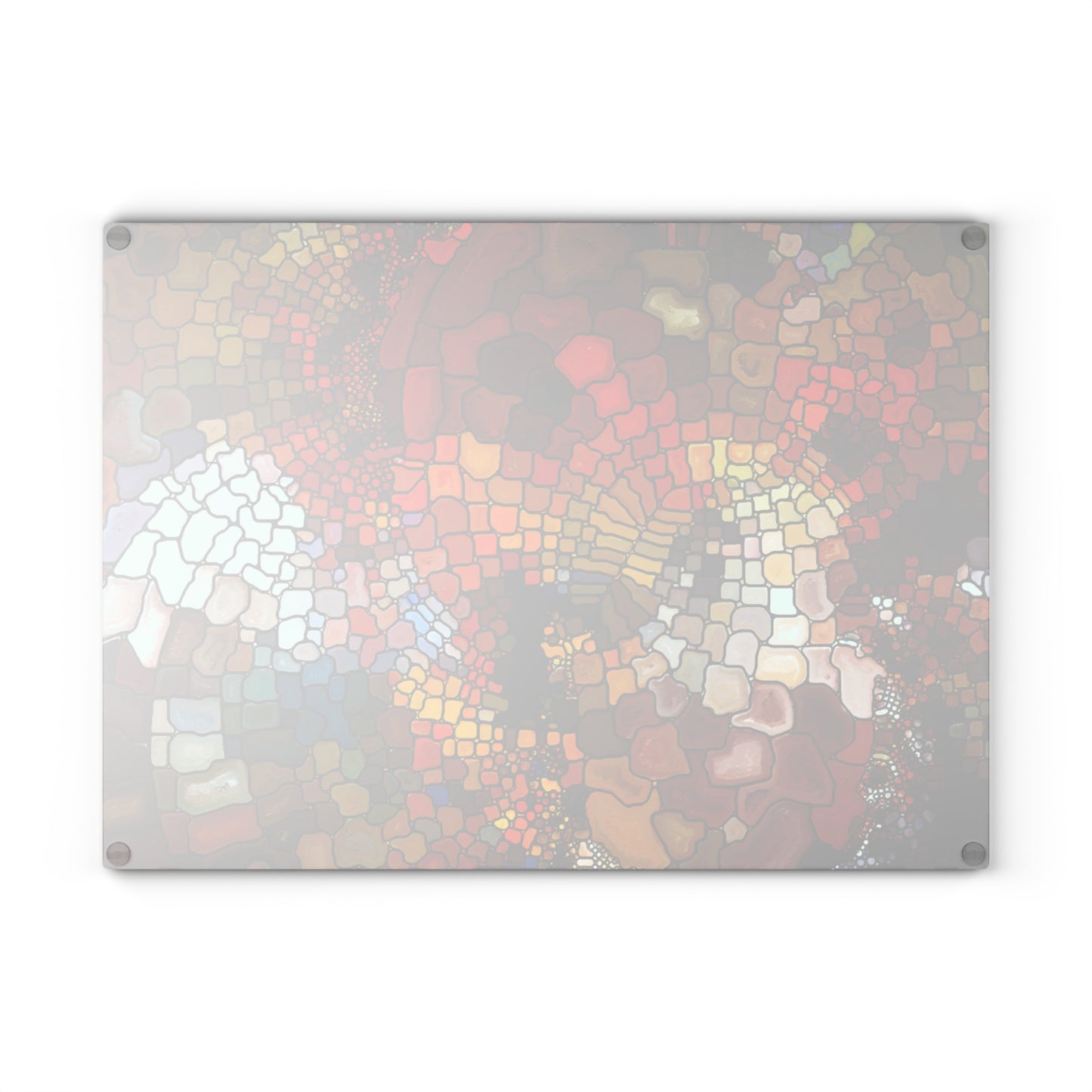 Abstract Mosaic Swirl Glass Cutting Board | Colorful Tile Kitchen Decor