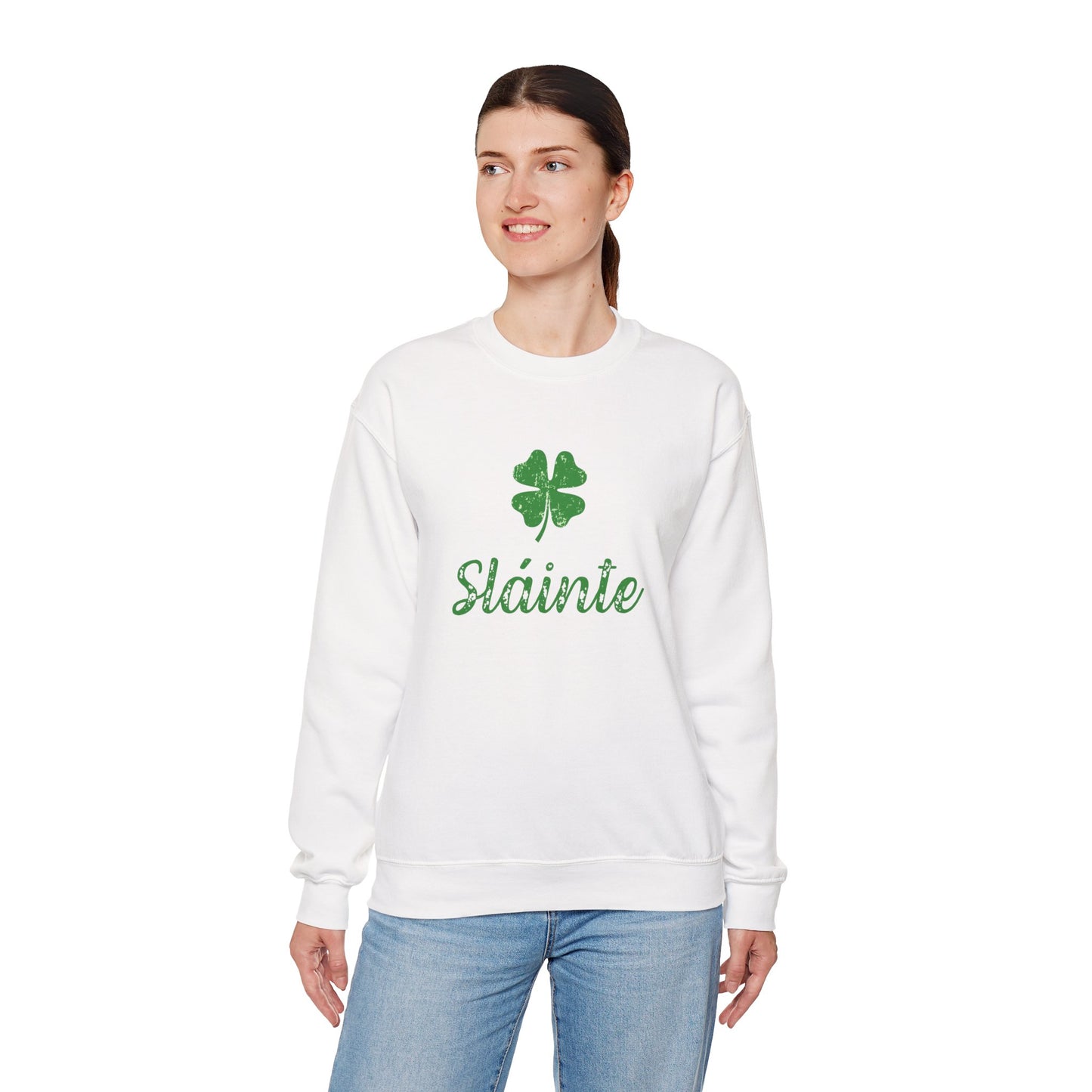 Sláinte Irish Sweatshirt – St Patrick’s Day Shamrock Crewneck – Irish Cheers Shirt – Lucky Clover St Paddy’s Day Sweatshirt