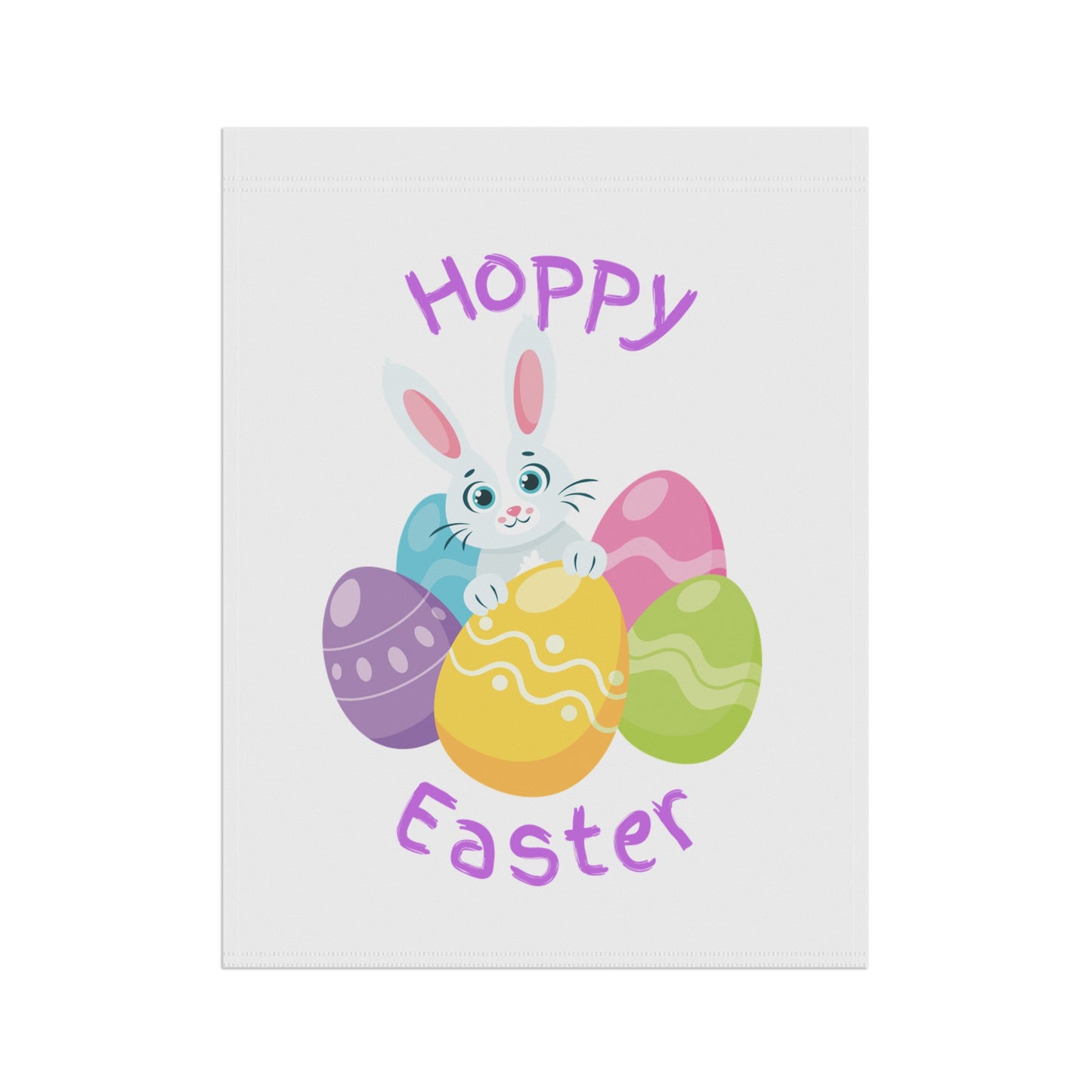 Easter Garden Flag | Hoppy Easter Banner | Cute Easter Bunny Flag