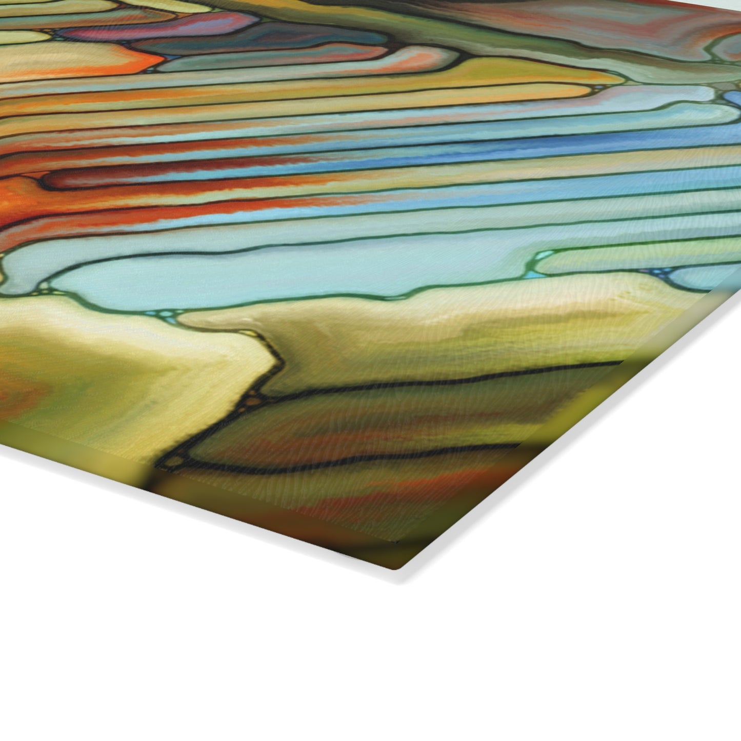 Abstract Geode Glass Cutting Board | Colorful Agate Kitchen Decor