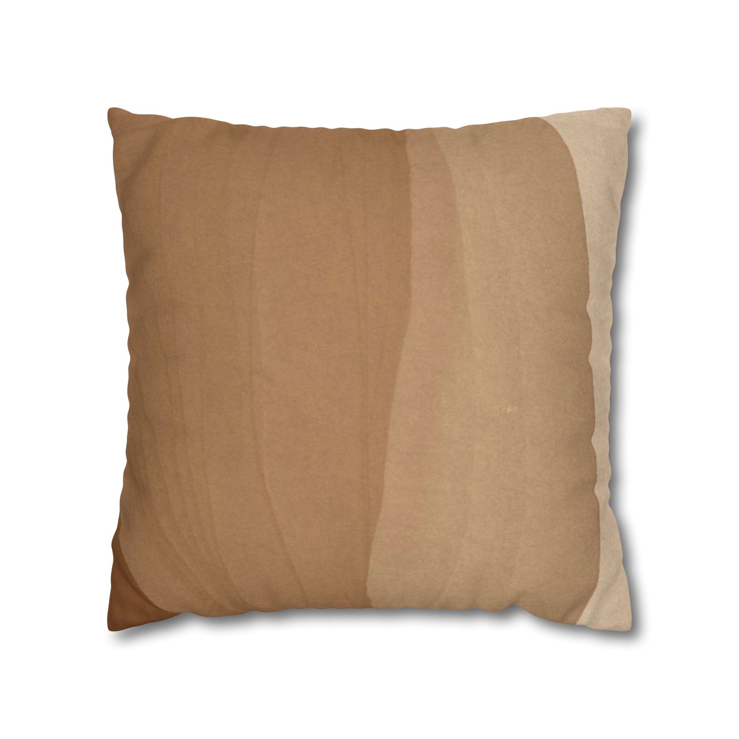 Brown and beige pillow on a white background