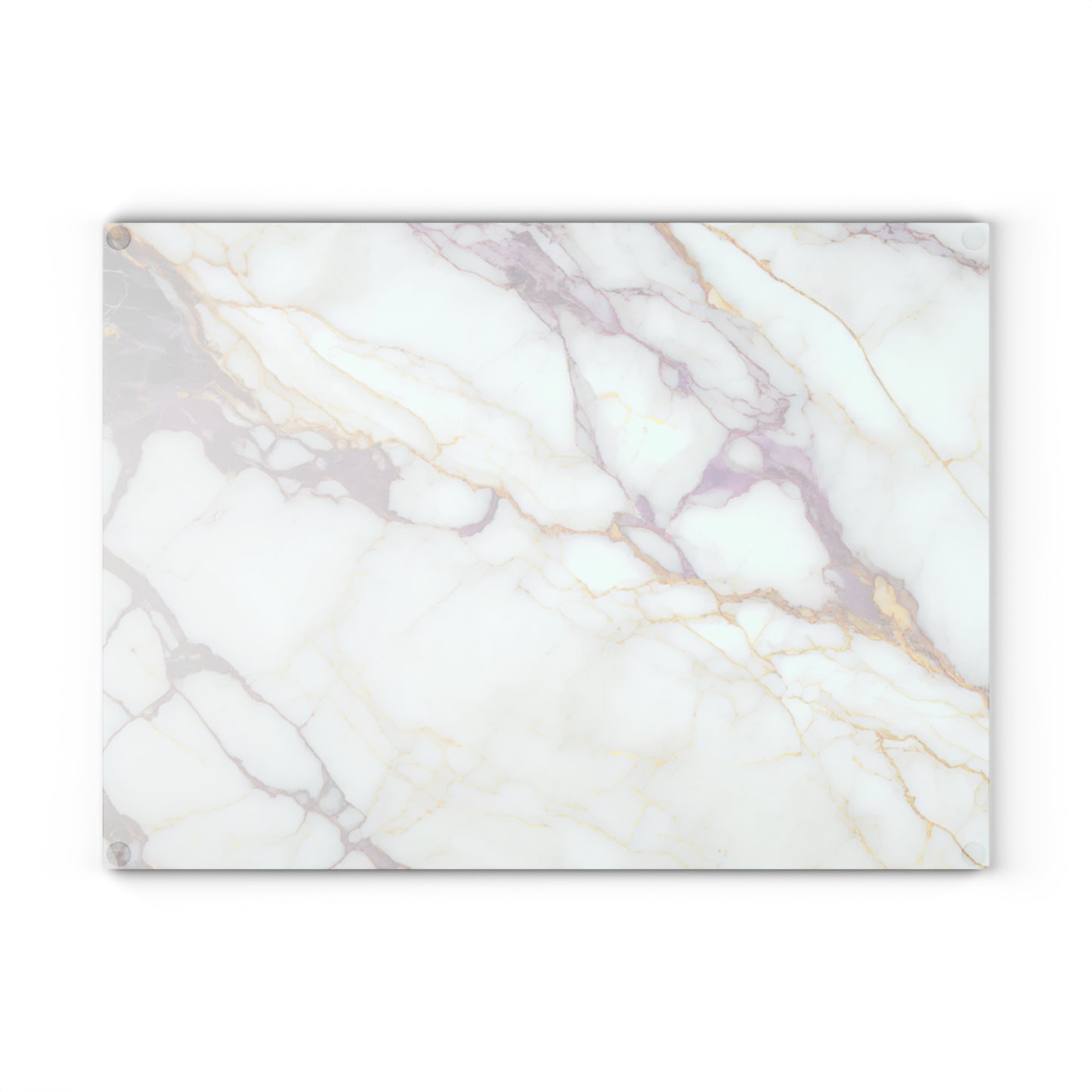 White Marble Glass Cutting Board | Gold Vein Kitchen Decor