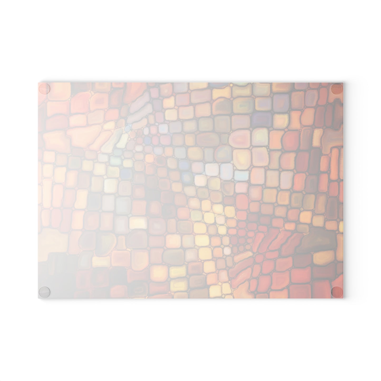 Orange Red Mosaic Glass Cutting Board | Geometric Kitchen Decor
